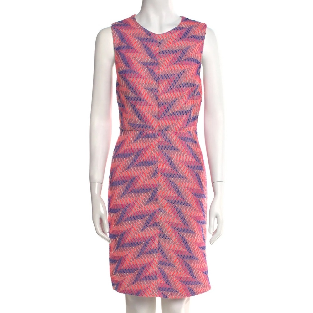 Hutch Vibrant Pink and Purple Zigzag Midi Dress Size 2